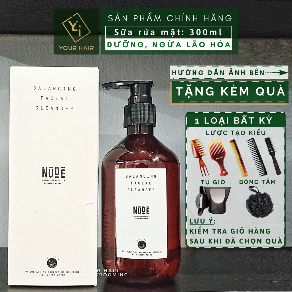 Sữa rửa mặt NUDE - chiết xuất từ Hoa Cúc La Mã 300ml - Chính hãng Rusty Lab