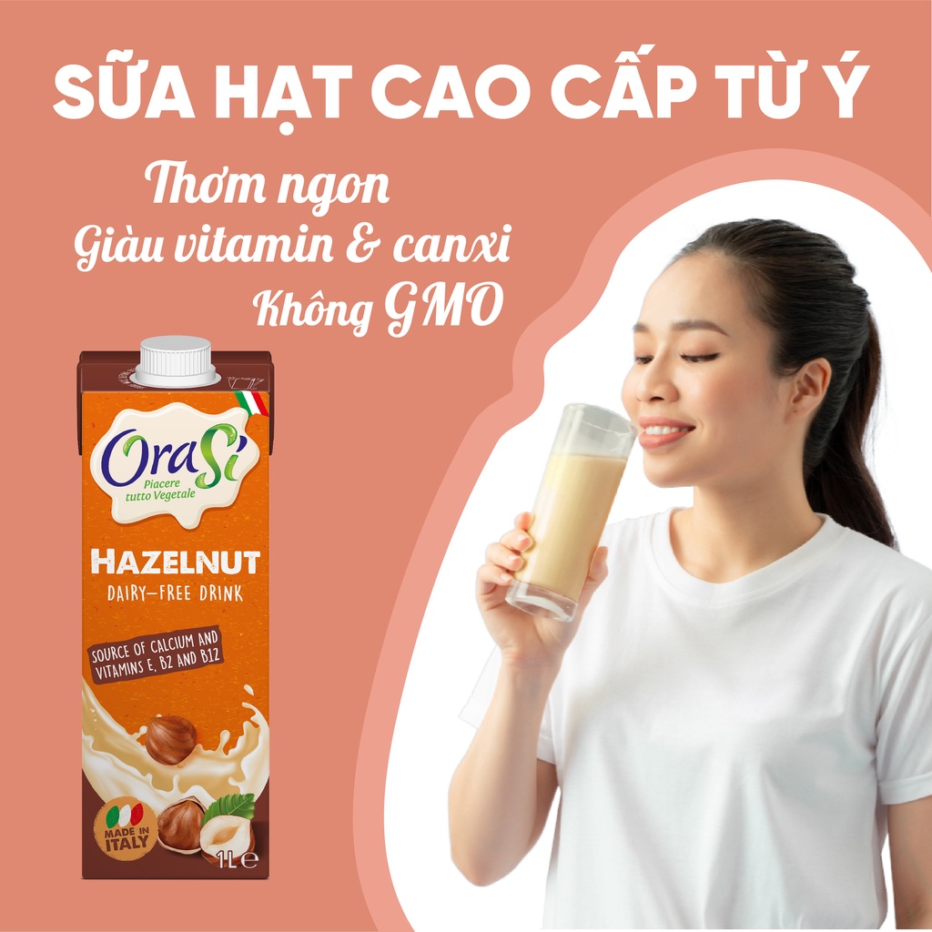 [Mã BMBAU50 giảm 7% đơn 99K] Thực phẩm bổ sụng sữa hạt phỉ Orasi Hazelnut 1L giàu dinh dưỡng tốt cho sức khỏe