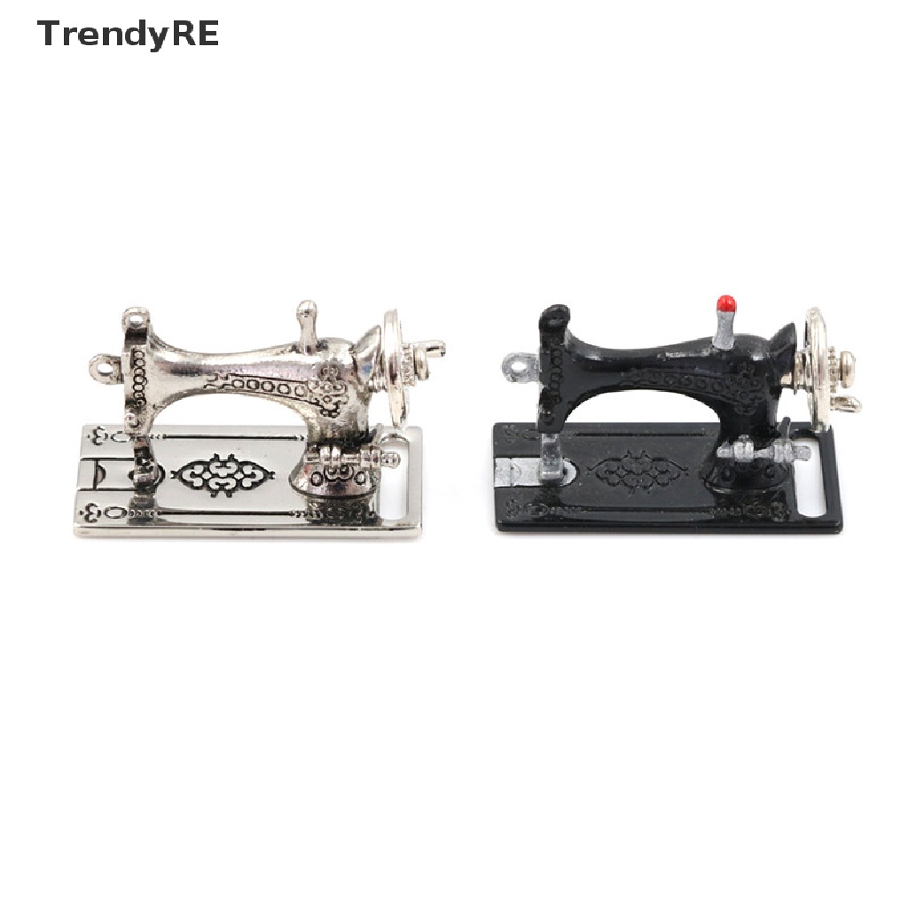 Trendy Metal Sewing Machine Dollhouse Miniatures Decoration 1:12 Scale Length 3.5cm RE
