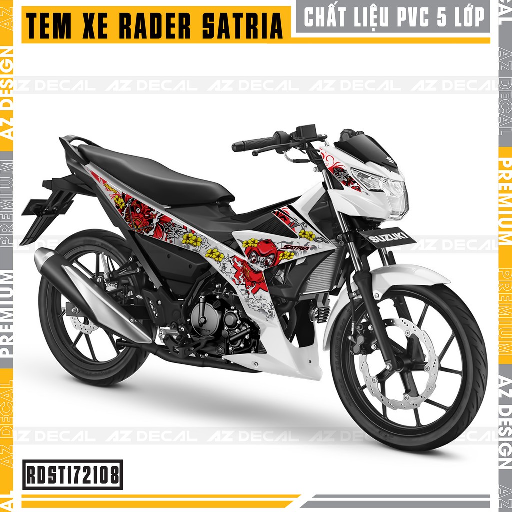 Tem Rời Xe Suzuki Raider/Satria Mẫu Satan | RDST172108 | Decal Dán Xe Raider Đỏ Đen, Đỏ Trắng, Xanh Đen