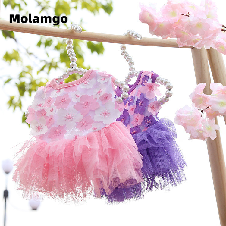 Đầm Họa Tiết Hoa Anh Đào Xinh Xắn Cho Thú Cưng