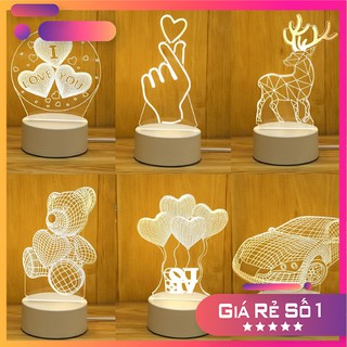 [LẺ=SỈ] Đèn ngủ 3D, đèn trang trí, quà tặng sinh nhật ý nghĩa đổi 3 chế độ màu