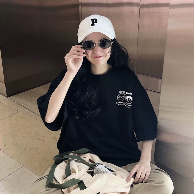 Sét Áo phông logo  +quần bom chun, Áo thun from rộng, Chất đẹp không xù, quần suông ống rộng, Sét bộ mặc ở nhà - MODY