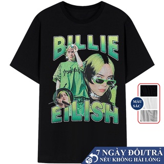 Áo thun tay lỡ billie eilish nam nữ, áo billie eilish màu sắc: màu đen - trắng - xám - xanh v1