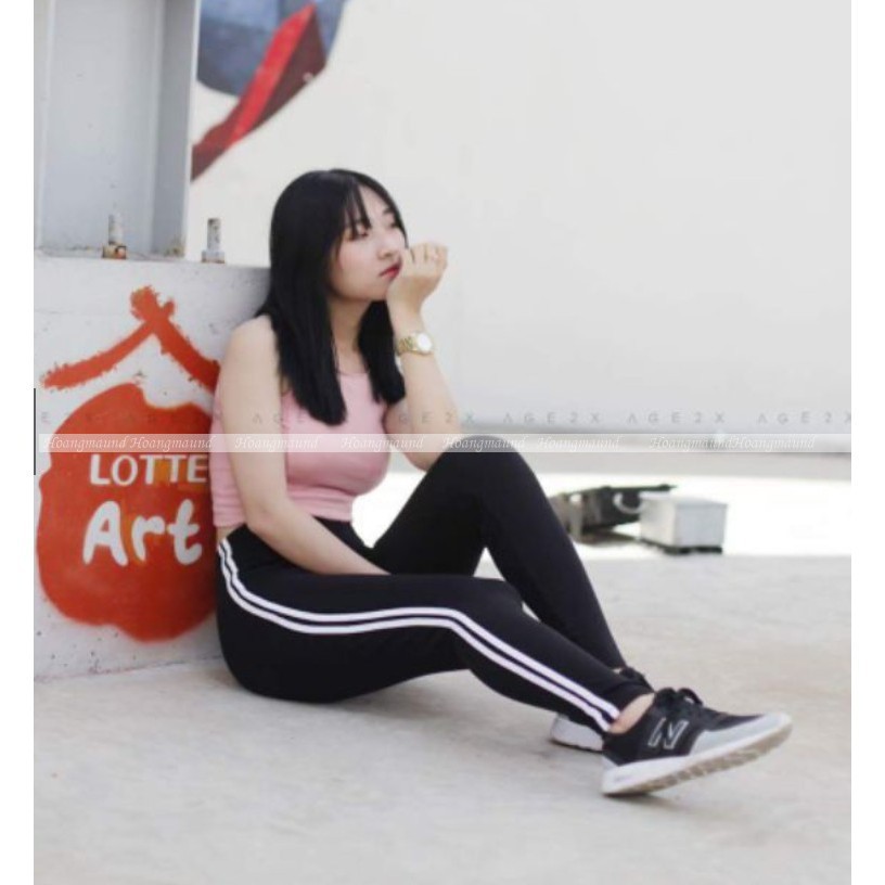 Quần thể thao 2 sọc nữ ⚡ RẺ VÔ ĐỊCH ⚡ Quần gym nữ, chất cotton Hàn, co dãn tốt, cam kết hàng loại 1 chất lượng cao | BigBuy360 - bigbuy360.vn