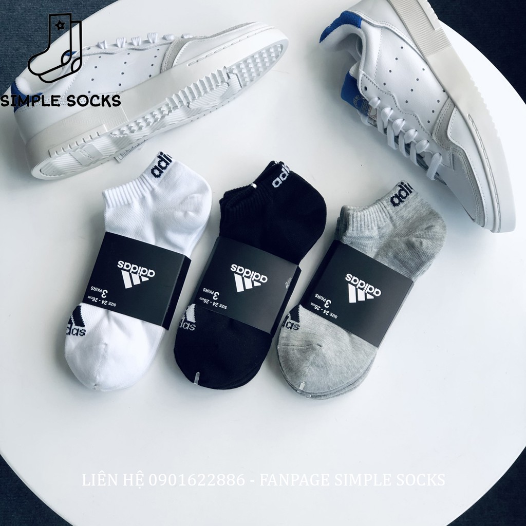 Tất Adidas Lười ️FREESHIP️Vớ Tất Nam Nữ Unisex Chính Hãng - Chất Dày Dặn Cao Cấp Chống Hôi Chân - Đen Trắng Xám