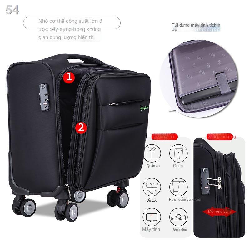 （Hộp kéo）Vali nhỏ 18 inch dành cho nam và nữ có túi xách 16 Xe đẩy kinh doanh vải Oxford ngang khẩu