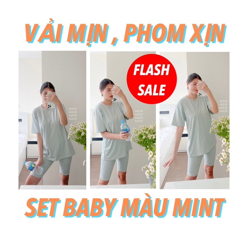 Siêu Phẩm Set Baby Đồ Bộ Nữ 🌿 màu mint cực yêu ở nhà hay đi dạo đều xinh