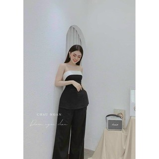 SET CÚP NGỰC CHẤT ĐŨI XƯỚC QUẦN ỐNG RỘNG SANG CHẢNH