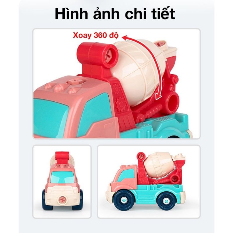 XE CÔNG TRÌNH THÁO NẮP ĐƯỢC CHO BÉ THỎA SỨC SÁNG TẠO♡♡♡