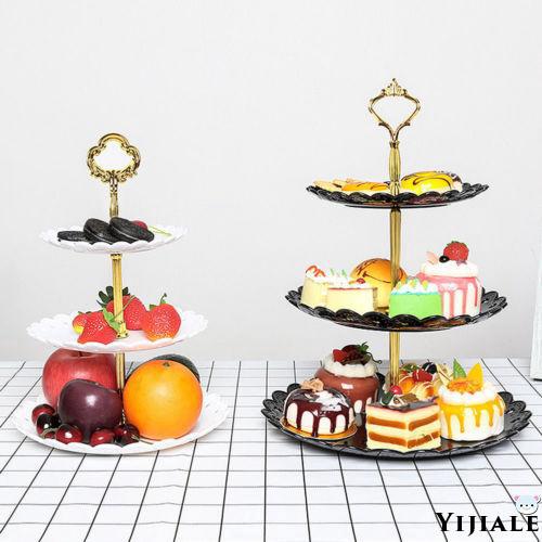 Giá trưng bày bánh kẹo bàn trà thiết kế 3 tầng sang trọng đường kính 15/18/22cm