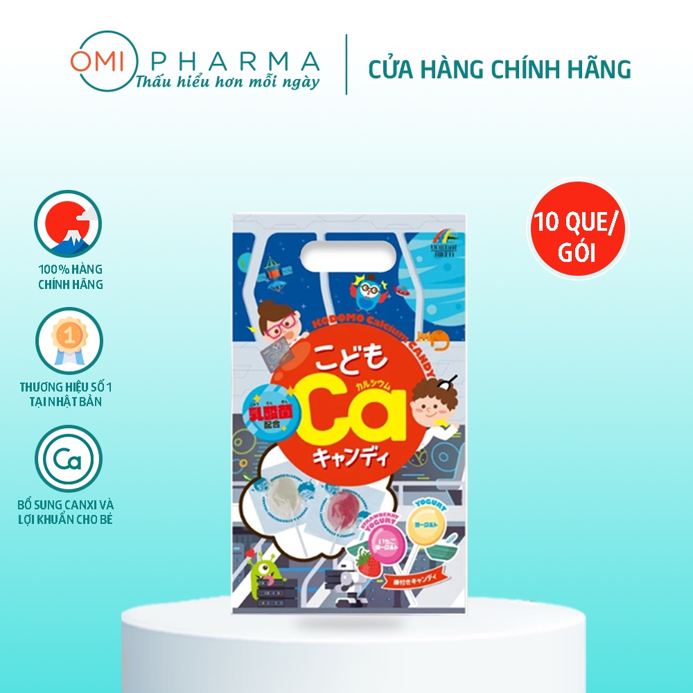 Kẹo Mút Bổ Sung Canxi Và Lợi Khuẩn Cho Bé Từ 1 Tuổi Yuwa Nhật Bản (10 Que/Gói)