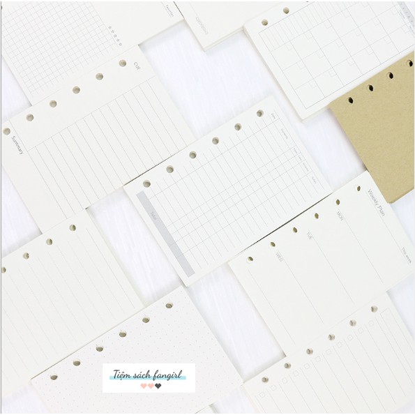 Ruột giấy refill 6 lỗ cao cấp size A5 A6 A7