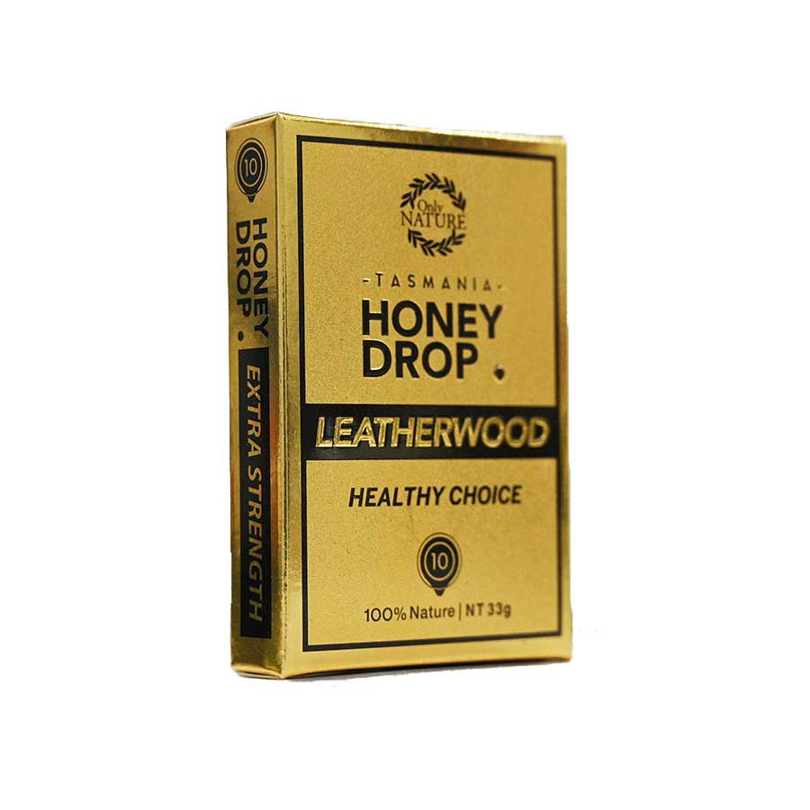 Kẹo Sả Nhân Mật Ong - Honey Drop Leatherwood Vàng Kim Only Nature 33gr 10 viên