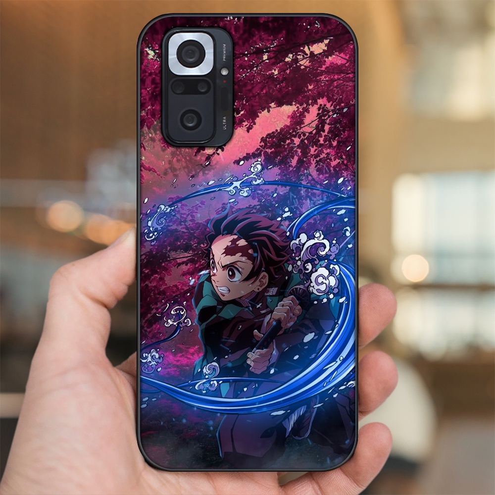 Ốp lưng Xiaomi Redmi Note 10 Pro viền đen in hình Tanjiro Kimetsu No Yaiba