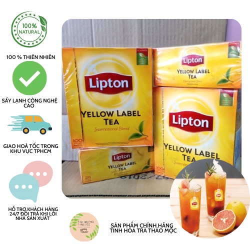 Trà Túi Lọc Lipton Nhãn Vàng cao cấp100 Gói Nhỏ chính hãngTinh Hoa Trà Thảo Mộc Món Quà Từ Thiên Nhiên