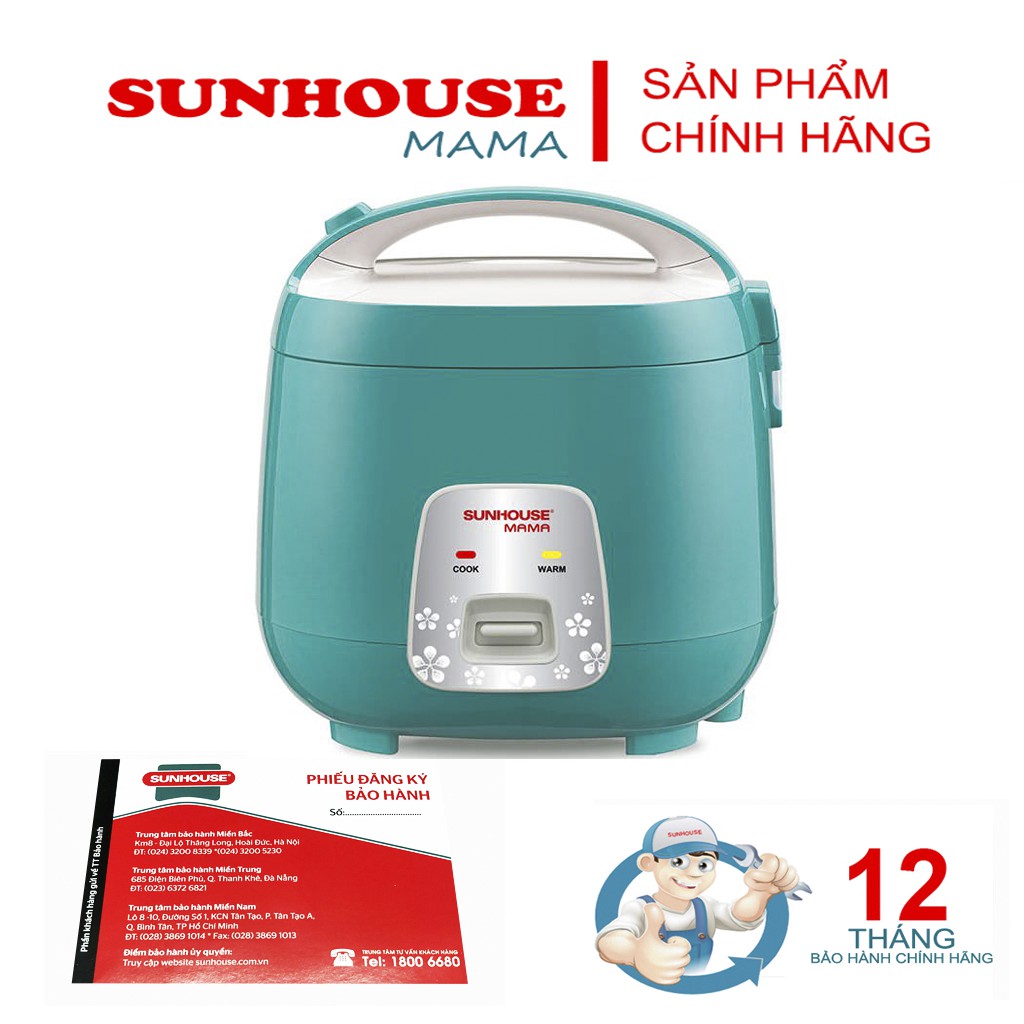 [Mã ELHADEV giảm 4% đơn 300K] Nồi cơm điện 1.8L sunhouse SHD8652G - Bảo hành chính hãng 24 tháng