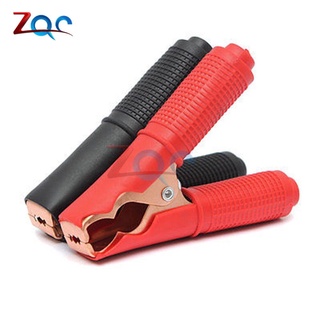 Set 2 kẹp hàm cá sấu 100A màu đỏ + đen 90mm