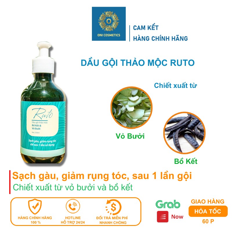 Combo Dầu Gội Xả: Dầu Gội Bồ Kết Và Vỏ Bưởi, Dầu Xả Thảo Mộc Thiên Nhiên Ruto Ruxa, Mềm Mượt, Chắc Khỏe - 500m