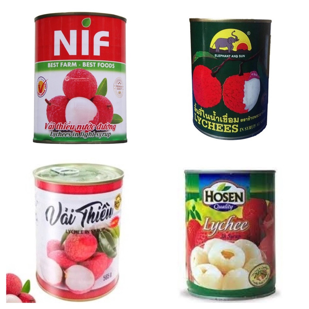 Vải Ngâm Đóng Lon Nhiều Loại