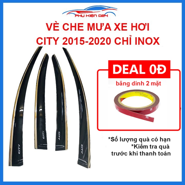 Vè mưa City 2015-2020 chỉ inox cao cấp bảo vệ xe