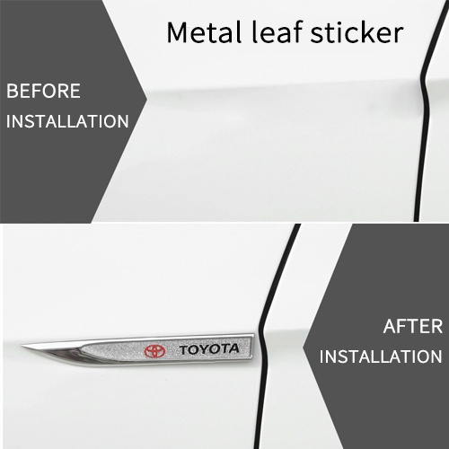 Bộ 2 Miếng Dán Kim Loại Trang Trí Cửa Xe Hơi Toyota Cross Wish Revo CHR Corolla Vigo Altis Tiger Yaris