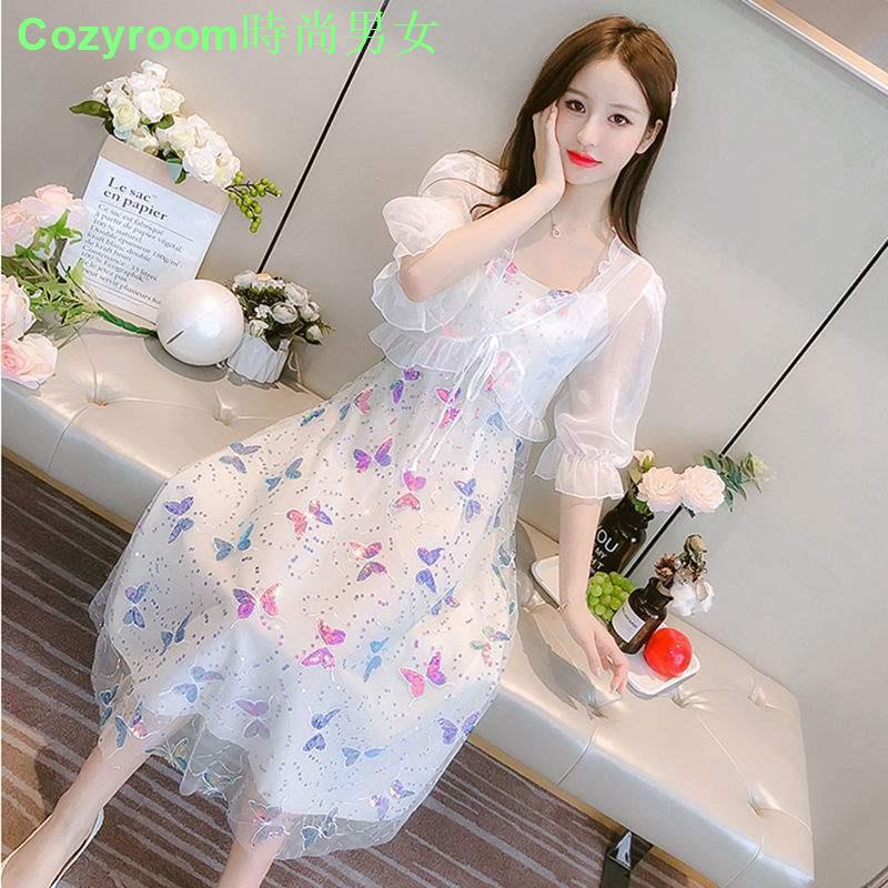 Đầm Hai Dây Dáng Dài Vải Mỏng Phối Ren Thời Trang Đi Biển | BigBuy360 - bigbuy360.vn