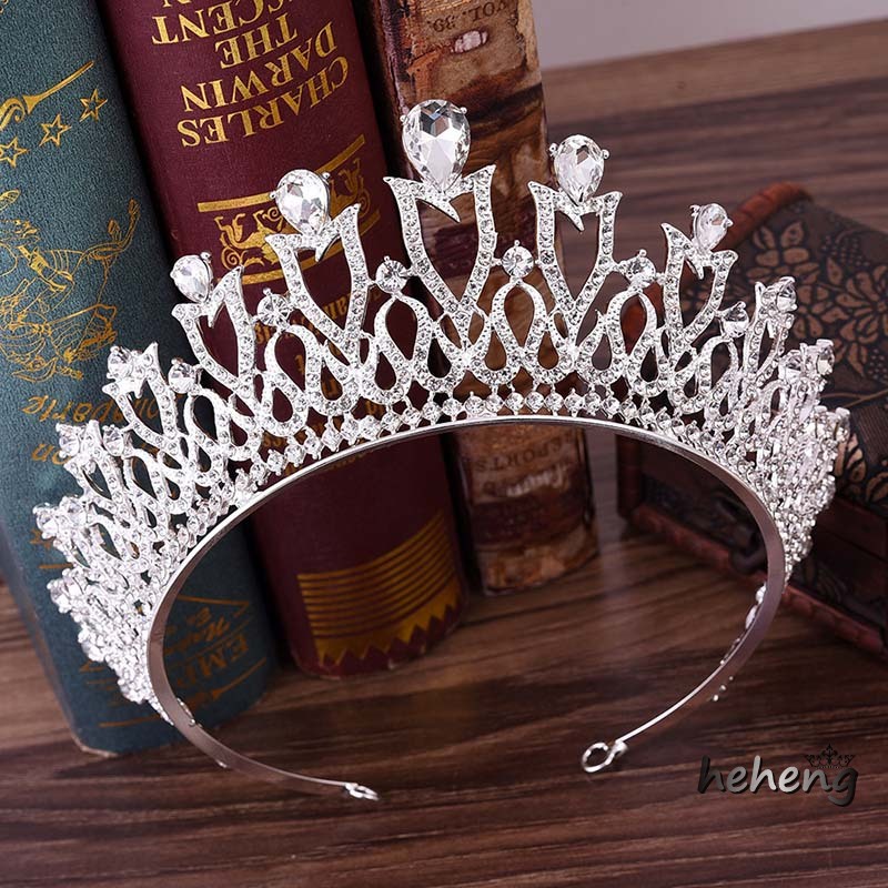 Vương Miện Công Chúa Đính Đá Pha Lê Màu Sắc Sang Trọng Cho Cô Dâu