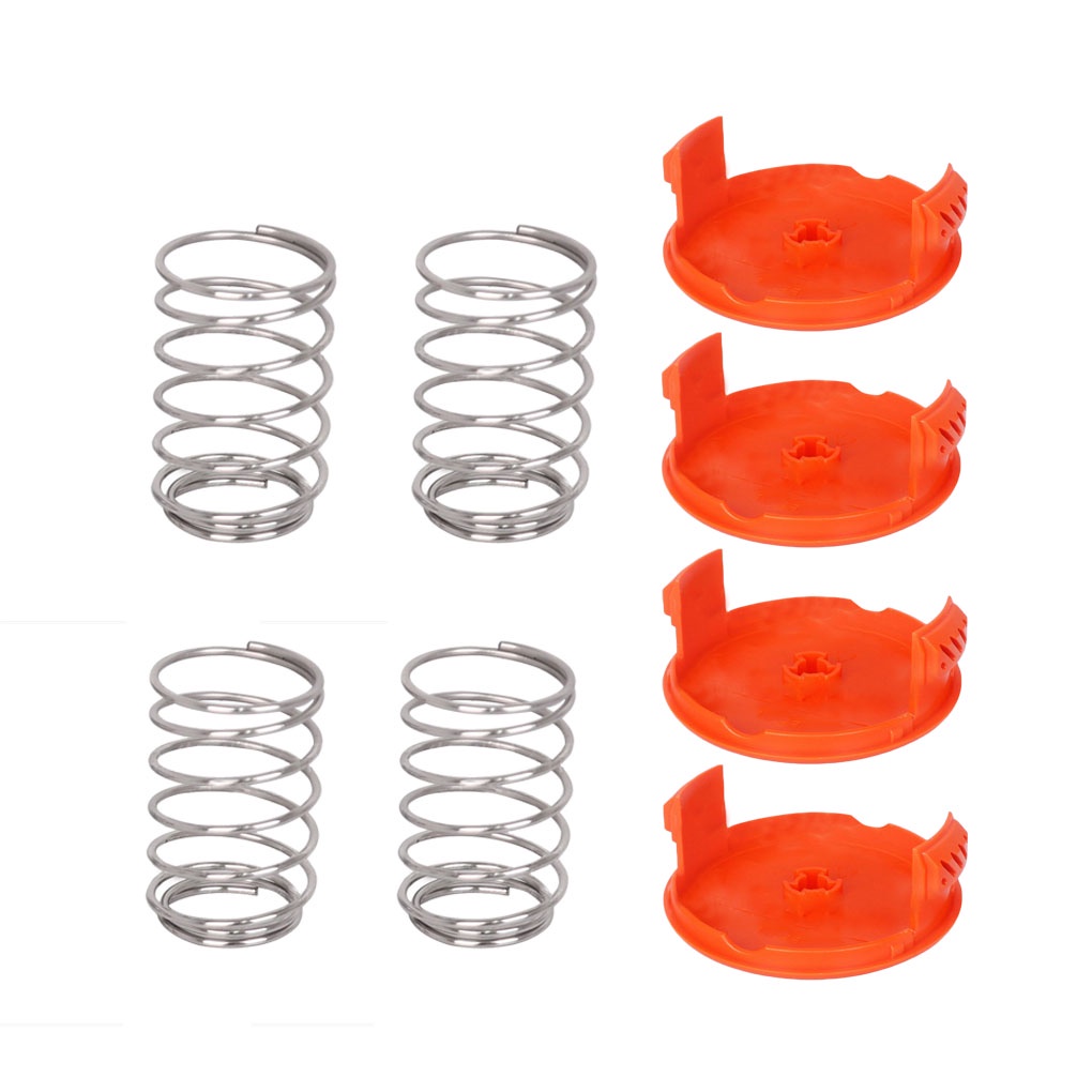[CHOO] Replacement for Black Decker Grass Trimmer 4pcs Cover Cap and 4pcs Springs RC-100-P Lawn Mower Spare Parts