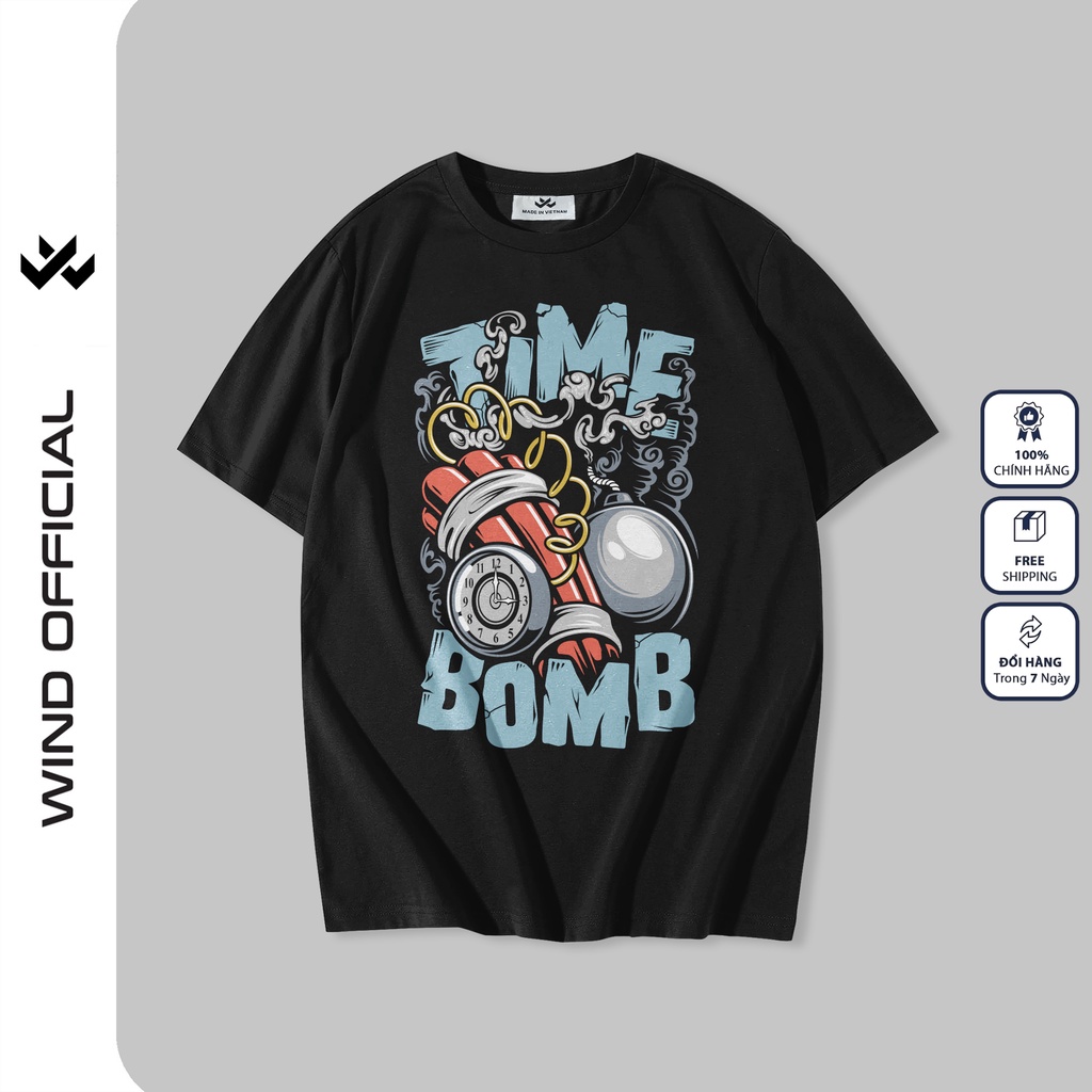 Áo thun tay lỡ unisex WIND phông form rộng BOMB thời trang nam nữ oversize ulzzang