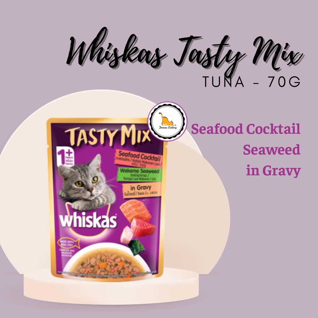 WHISKAS TASTY MIX - PATE CHO MÈO WHISKAS HƯƠNG VỊ THƠM NGON NHẬP KHẨU THÁI LAN GÓI 70g