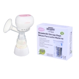 Bộ 1 máy hút sữa điện đơn có pin sạc Kpop Unimom UM871098 + 20 túi trữ sữa Unimom