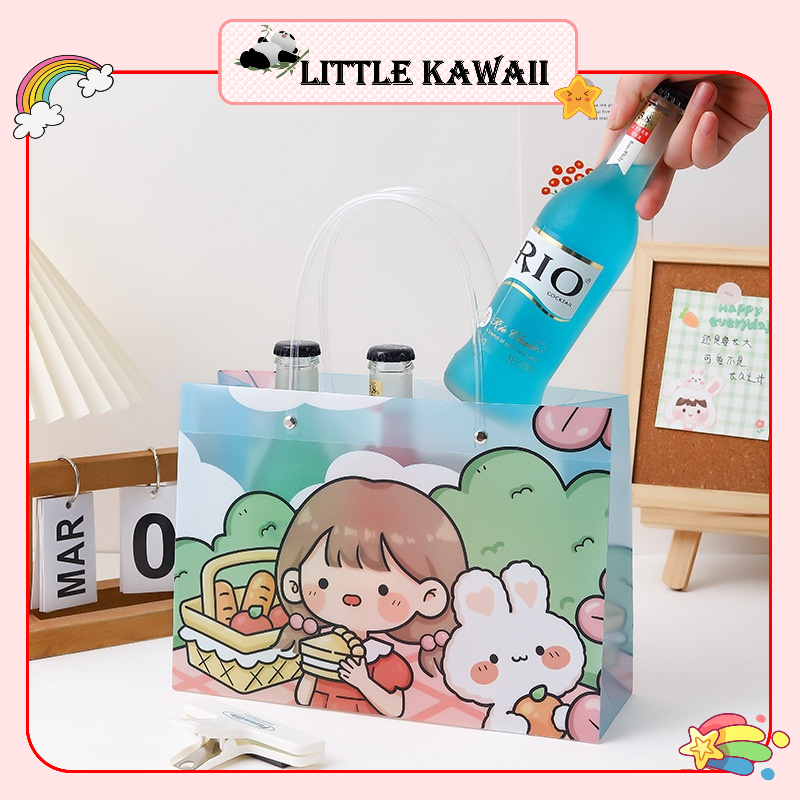 Túi nhựa đựng quà size 27x9x19cm mẫu bé gái cute