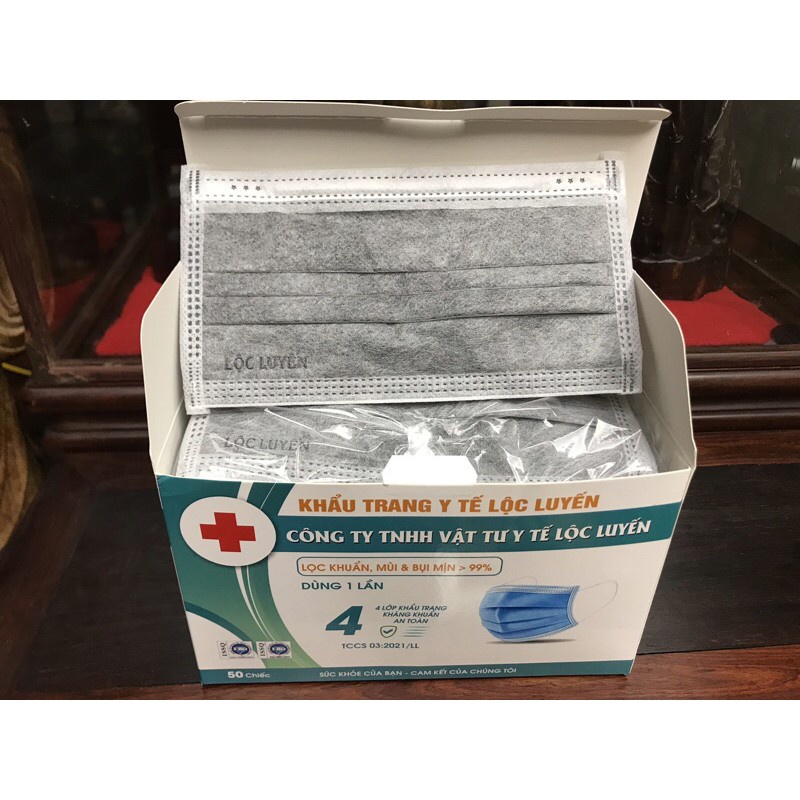 Khẩu trang y tế Lộc Luyến Medical 4 lớp , hộp 50 chiếc