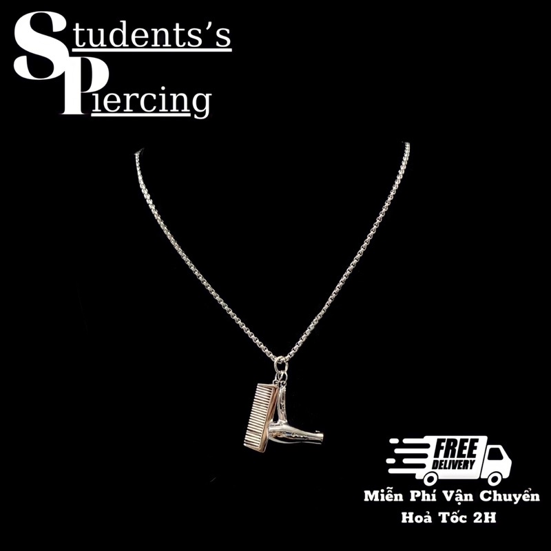 [NOW SHIP] Bộ Vòng Cổ Hình Máy Sấy + Lược Cá Tính