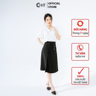 Chân váy súp li 2 nắp túi CCHAT