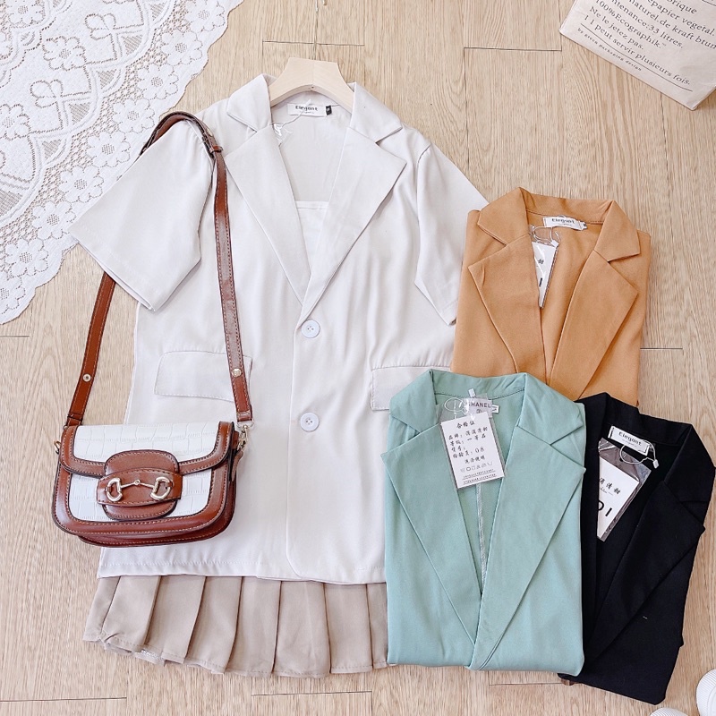blazer cộc tay mềm
