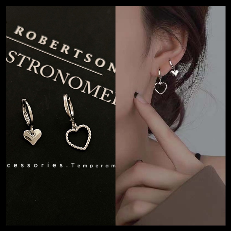 Khuyên tai hình trái tim phong cách Hàn Quốc thời trang đơn giản cho nữ