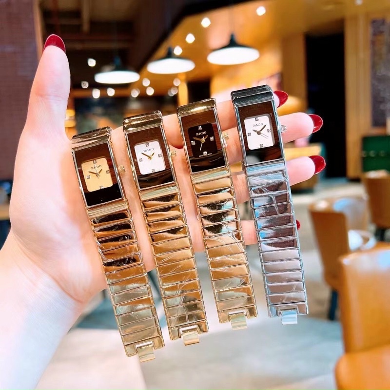 💐💐Đồng hồ Nữ vuông bảng nhỏ ôm tay đẹp mới , thương hiệu RADO, Size :18mm, chống nước 3atme