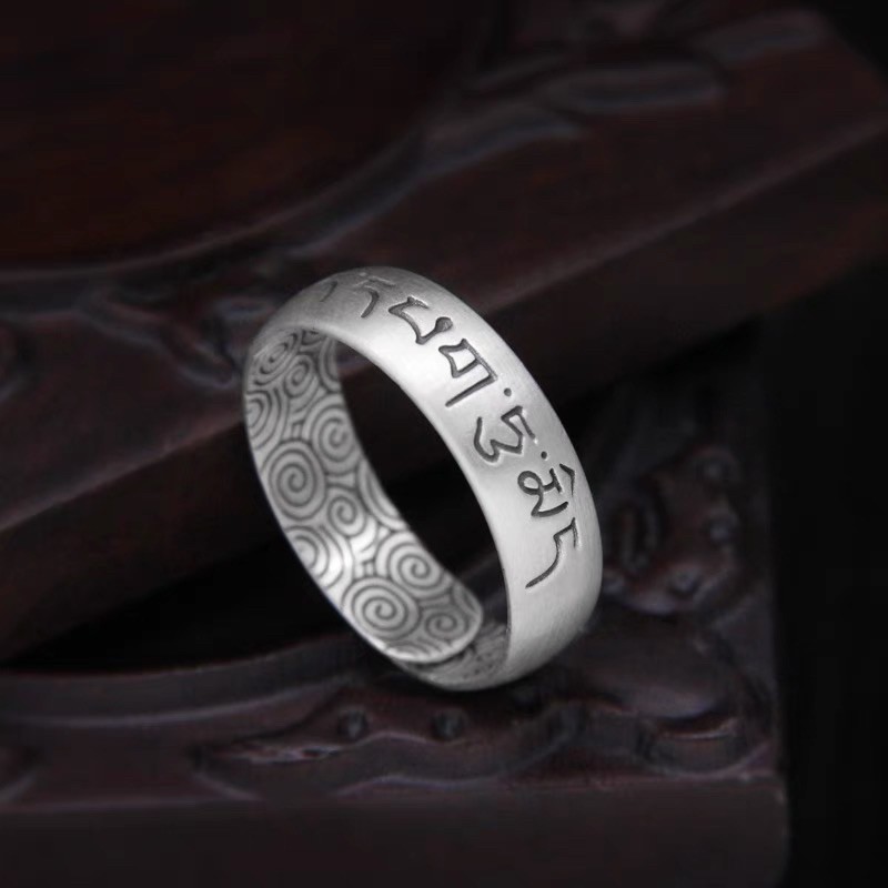 NHẪN BẠC S999 HOA SEN Và NHẪN OM MANI PADME HUM VÂN MÂY