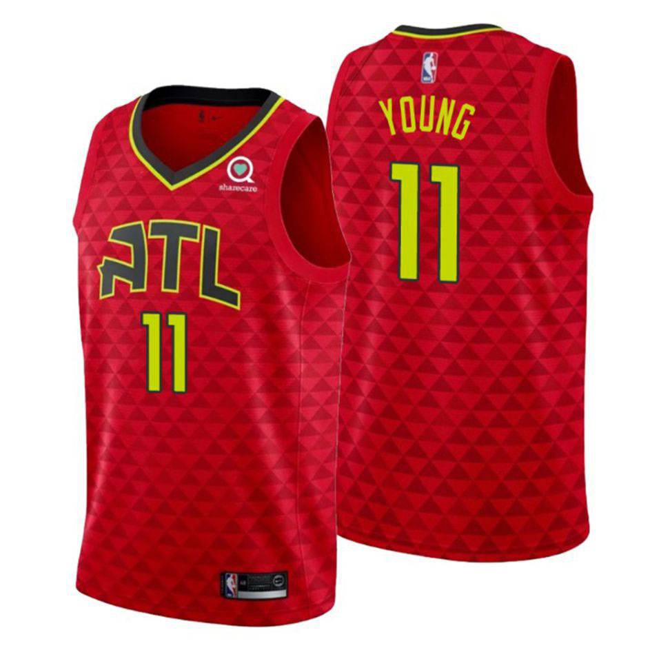 Áo thun bóng rổ jersey Atlanta Hawks 11/ Trae Young 75 sát nách phong cách thể thao