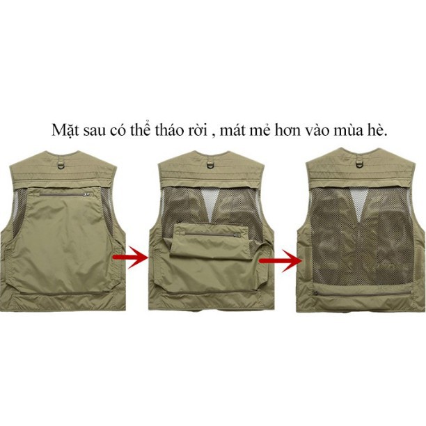 Áo gile nhiều túi cho nhà báo, nhiếp ảnh ,dân câu cá , phượt thủ