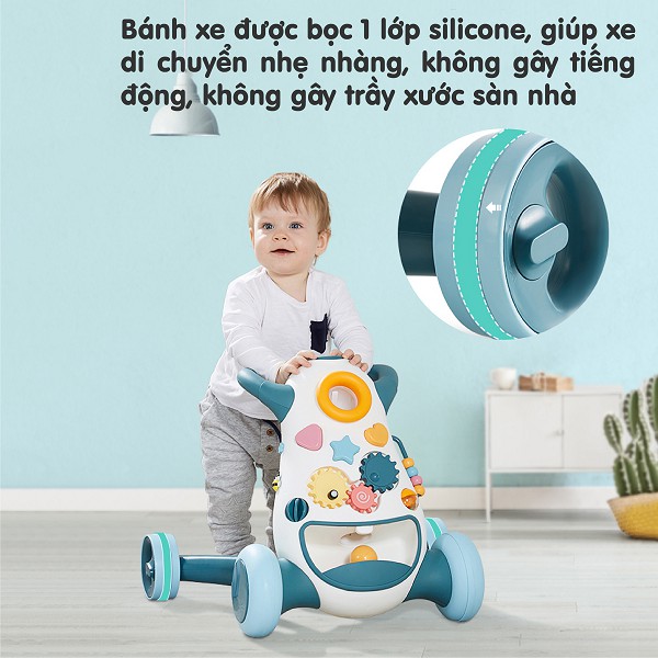 Xe tập đi CAYABE Holla cao cấp màu xanh cho bé