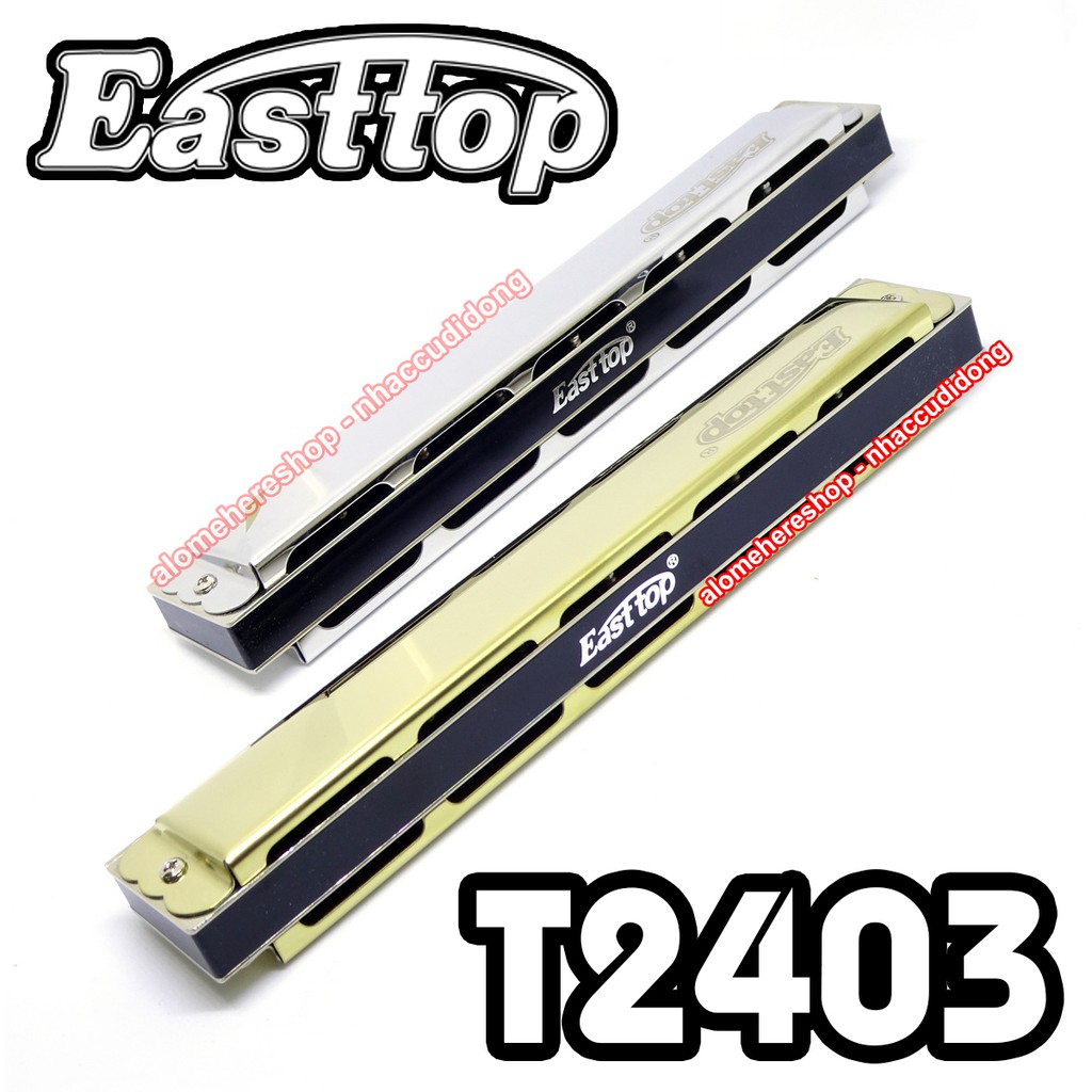 Kèn harmonica tremolo Easttop T2403 key C Bạc