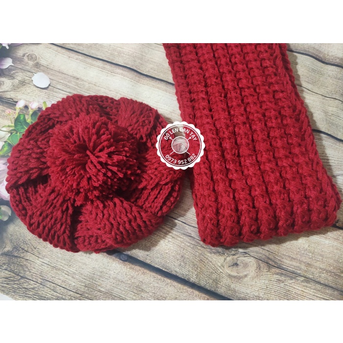 Mũ handmade kiểu quả trám cho nữ - Quà tặng độc đáo - Mũ len móc tay