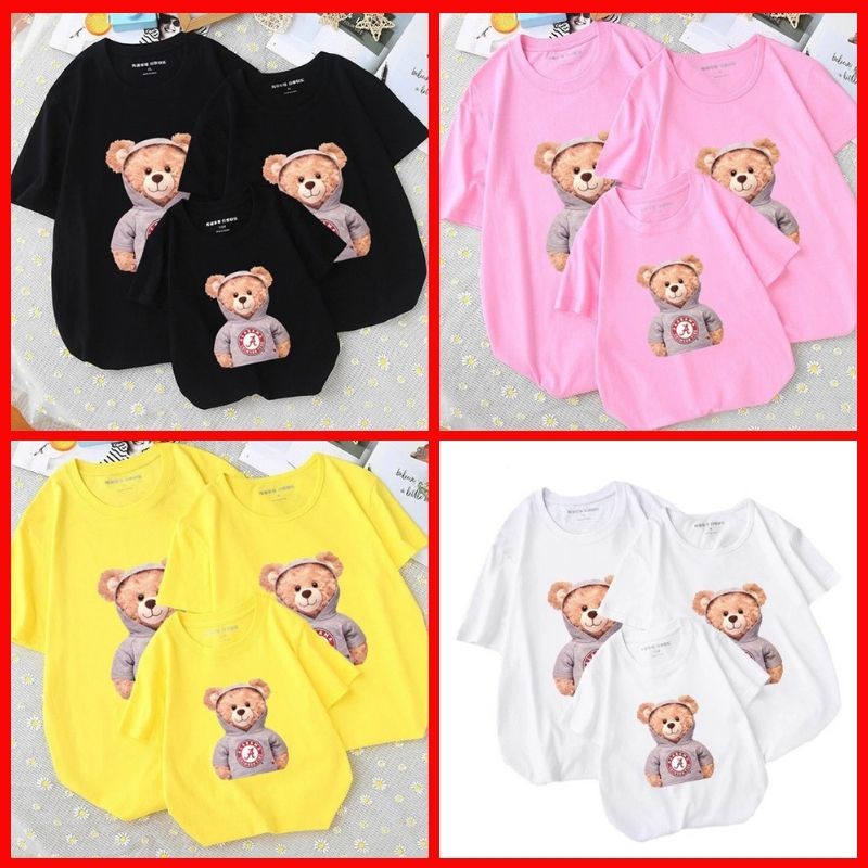 Áo Thun Gia Đình In Hình Gấu A Búp Bê Local Brand DLX Áo Gia Đình Đẹp Chất Thun 35% Cotton Cao Cấp