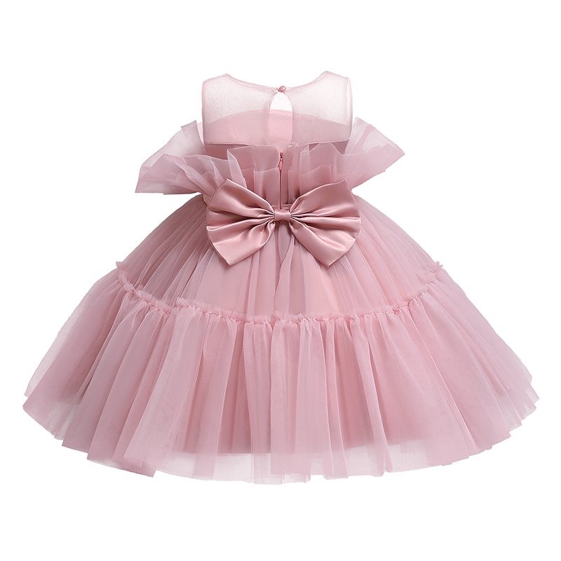 Đầm Công Chúa Phối Ren Hoa Cho Bé Gái 1-5 Tuổi