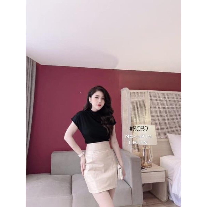 Chân váy da bóng cạp to hàng Quảng siêu hót