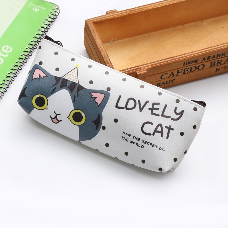 Hộp bút silicon hình Lovely cat Pison, bao bút họa tiết dễ thương 21*8*2cm – SP0001 – 1 cái