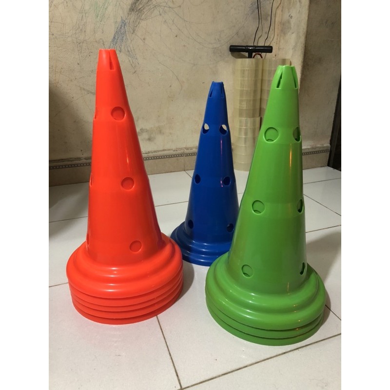 Combo 5 Chiếc Nấm Tập Chiến Thuật, Marker, Cone Chơi Thể Thao Bóng Đá Rào Cản Nhựa Loại 25F, 30F, 38F, 50F